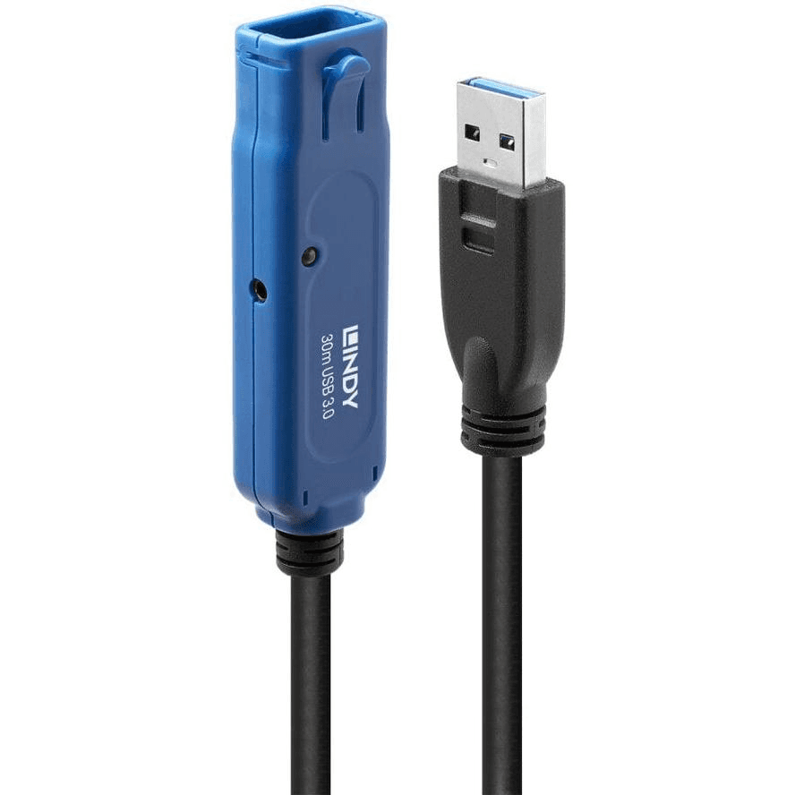 Lindy 43362 USB kábel 30 m USB 3.2 Gen 1 (3.1 Gen 1) USB A Čierna, Modrá