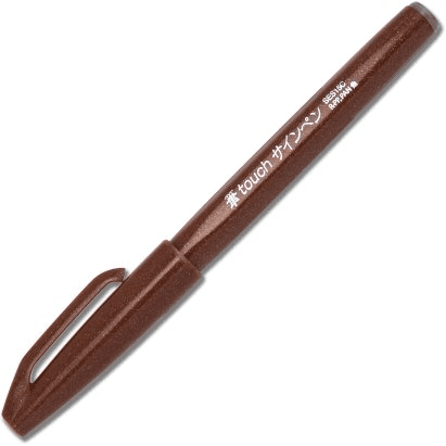 Fixka Pentel so štetcovým hrotom 2 mm, hnedá