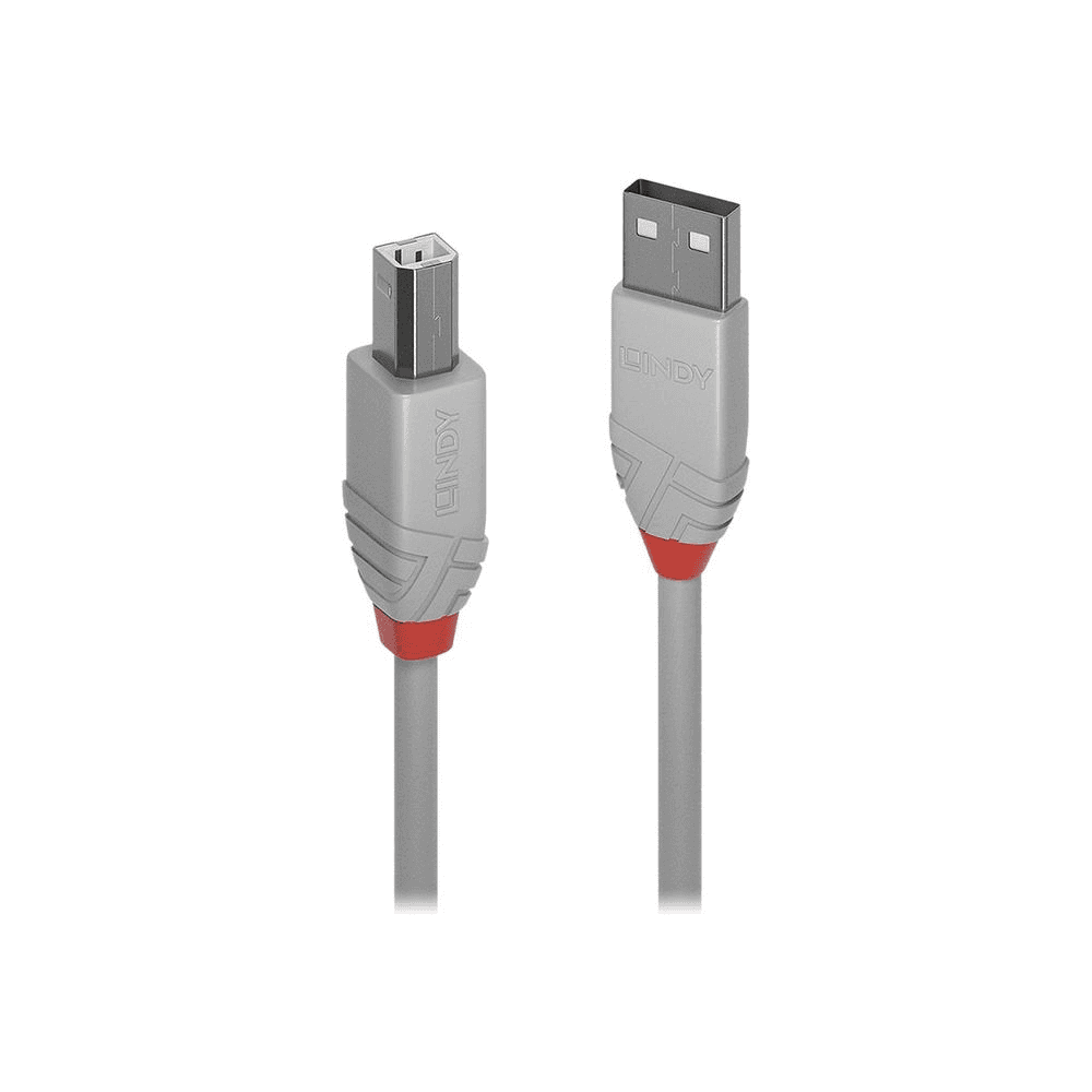 Lindy 36681 USB kábel 0,5 m USB 2.0 USB A USB B Šedá