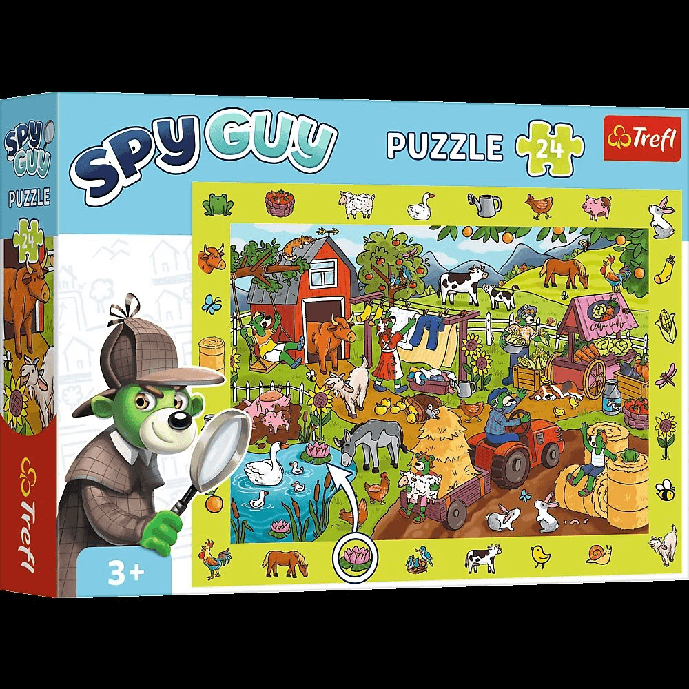 Puzzle 24 dielikov.Pozorovanie Spy Guy Farma Rodina Tr