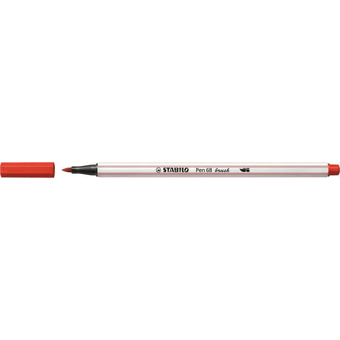 STABILO Pen 68 brush značkovač Stredná Červená 1 kusov