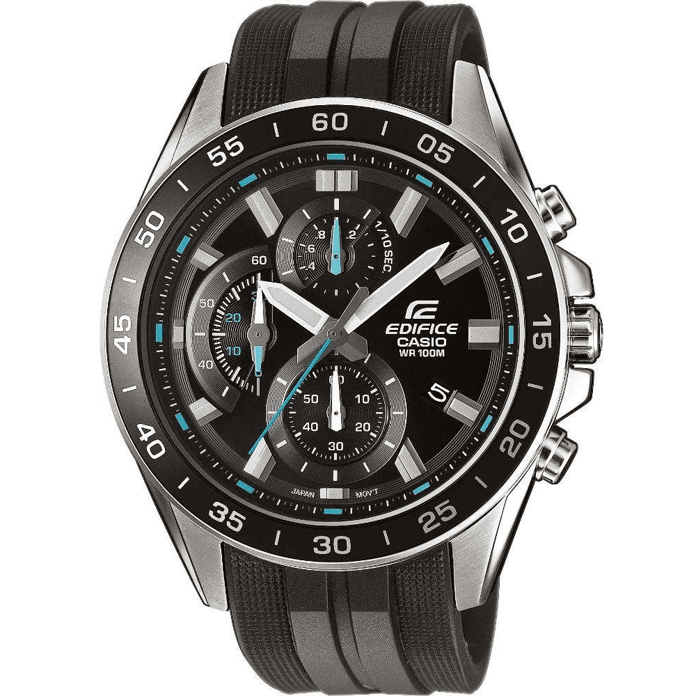 Náramkové hodinky Casio Edifice Quartz čierne oceľové 100m