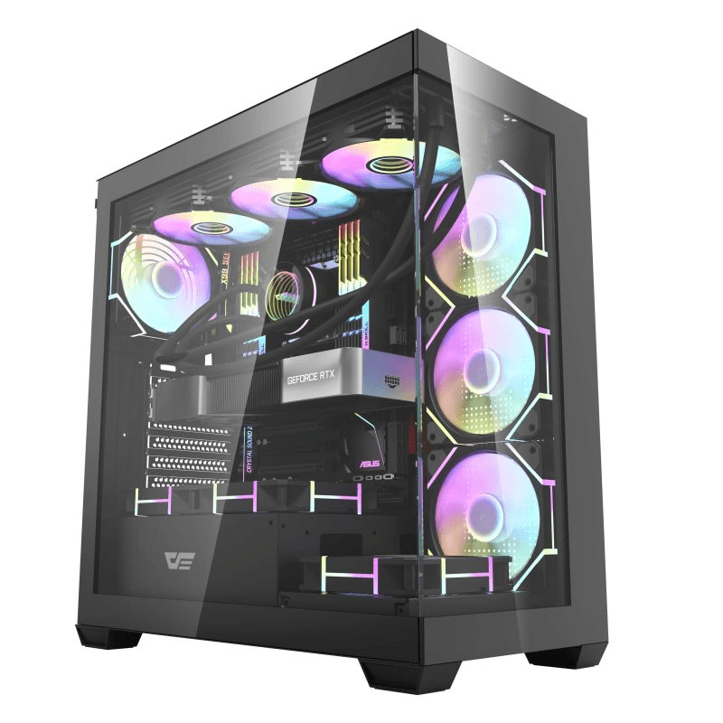 Puzdro darkFlash DS900 Black fans Midi Tower