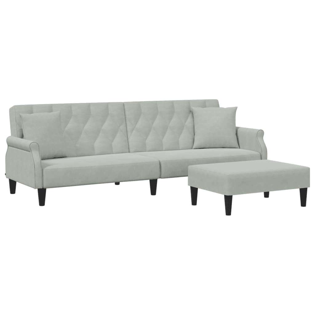 Pohovka VidaXL - 216 x 84,5 cm velvet odtiene šedej