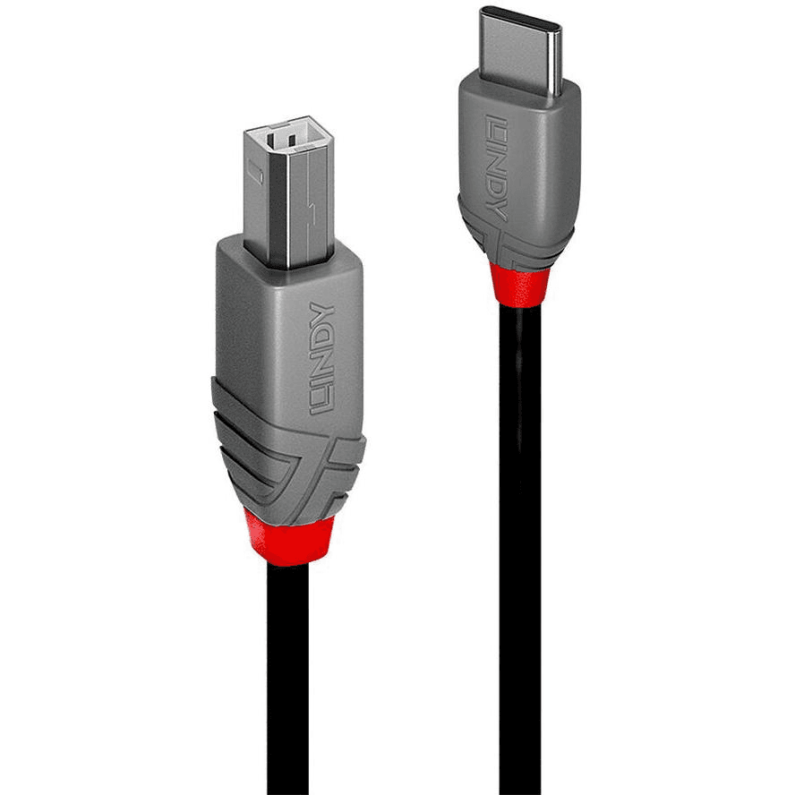 Lindy 36943 USB kábel 3 m USB 2.0 USB C USB B Čierna