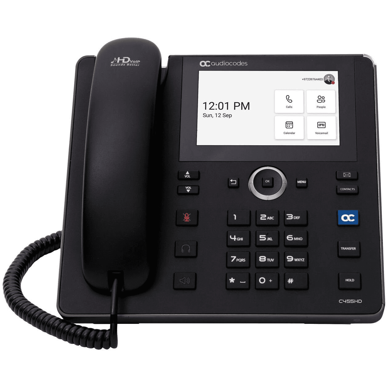 AudioCodes C455HD IP telefón Čierna 8 riadky TFT
