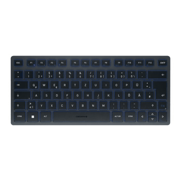CHERRY KW 7100 MINI BT klávesnica Bluetooth QWERTZ Nemecký Modrá