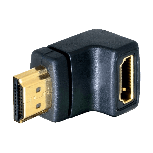 Adaptér HDMI / 19-pinový konektor ha-ho / uhlový / pozlátený