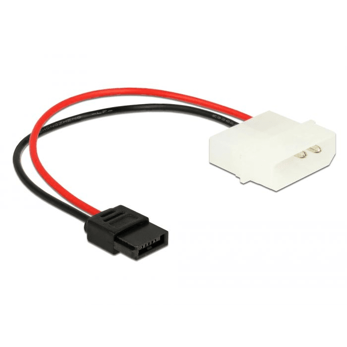 Napájací kábel Molex 4-pin samec na Slim SATA 6-pin samica 15cm Delock