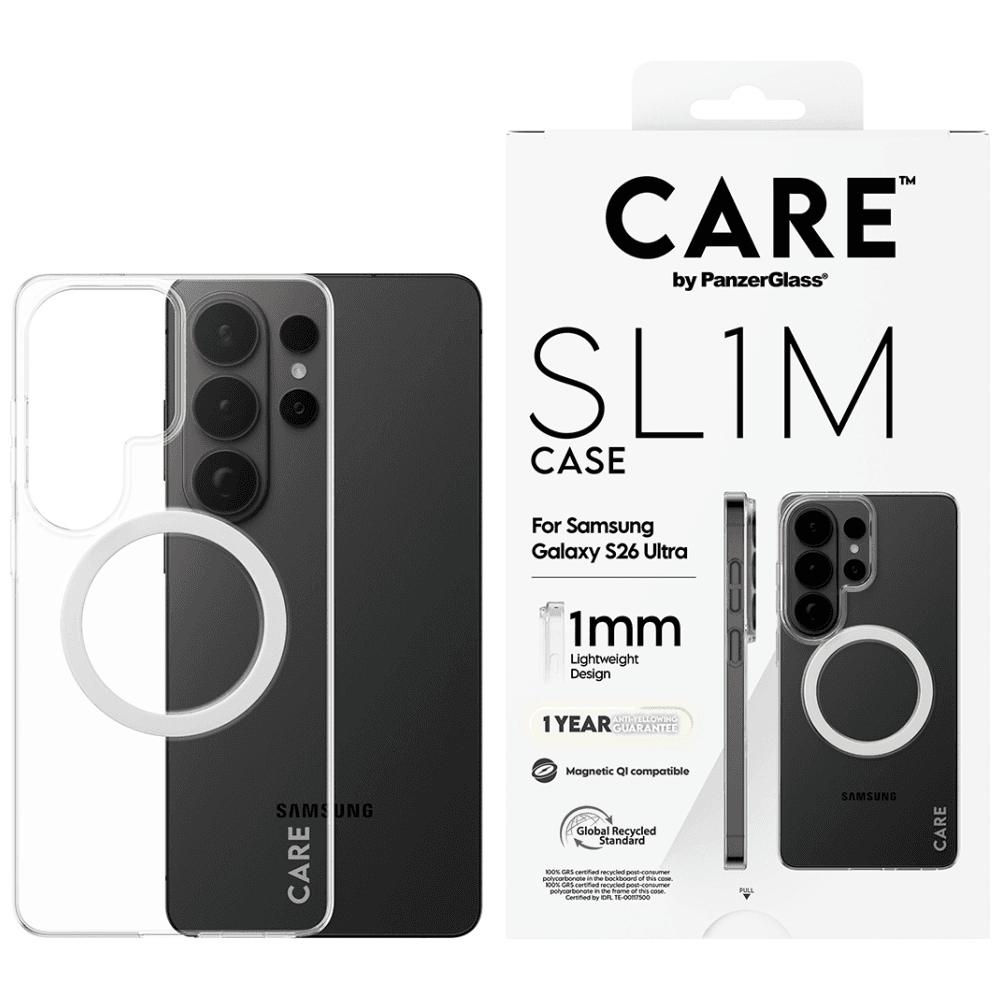 PanzerGlass CARE™ by ® SL1M Case Transparent w. Qi Samsung Galaxy S26 Ultra puzdro na mobilný telefón 17,5 cm (6.9") Ochranný obal Priehľadná