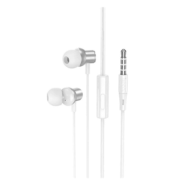 Káblové slúchadlá do uší s mikrofónom Mini Jack 3,5mm Hoco M110 strieborné
