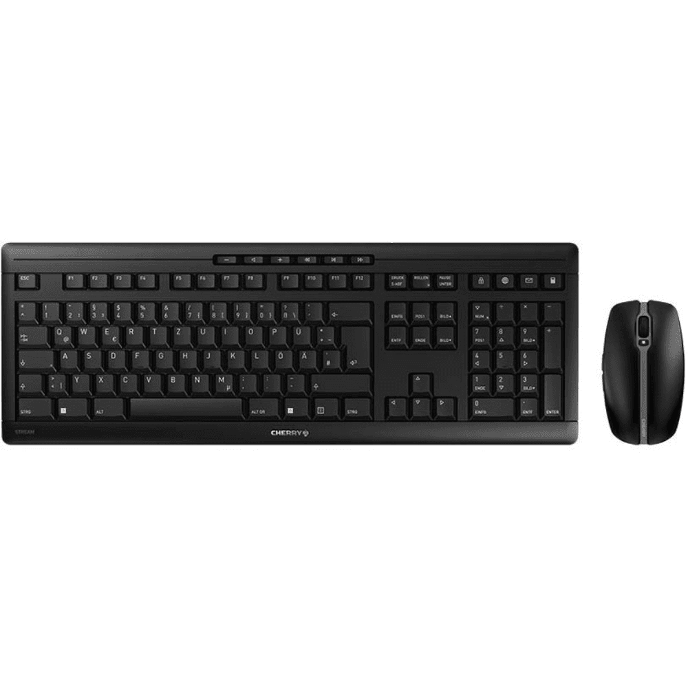 CHERRY Stream Desktop klávesnica Obsahuje myš RF Wireless QWERTZ Nemecký Čierna