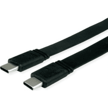 VALUE USB4 40Gbps kábel USB C(M) - USB C(M), PD 100W, 0,5m, plochý, čierny