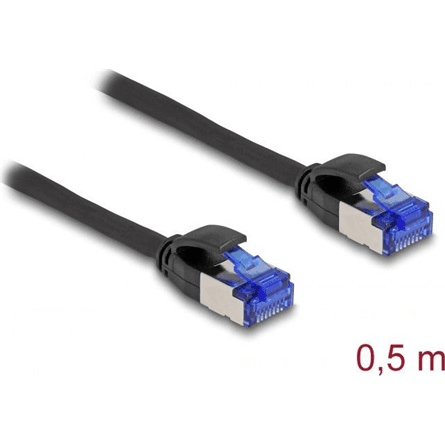 Sieťový kábel RJ45 Cat.6A S/FTP Slim 0,5 m čierny Delock 80226