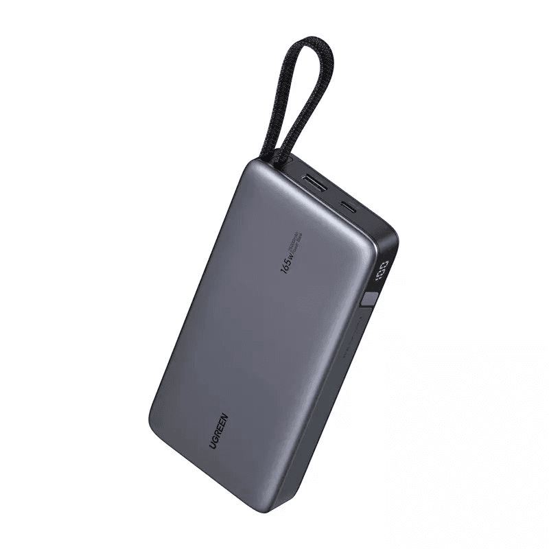UGREEN PB552 Powerbank 25000mAh 165W USB + USB-C So vstavaným káblom Sivá