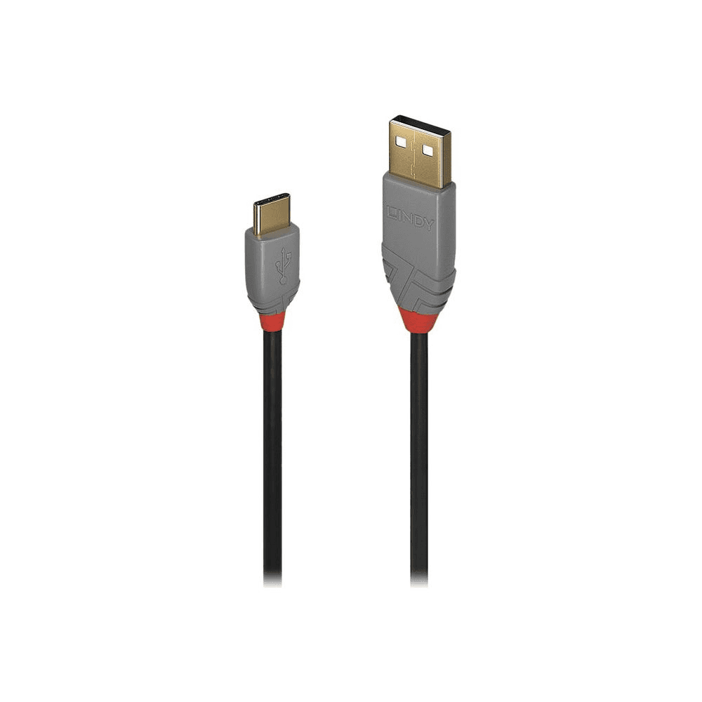 Lindy 36888 USB kábel 3 m USB 2.0 USB A USB C Čierna, Šedá