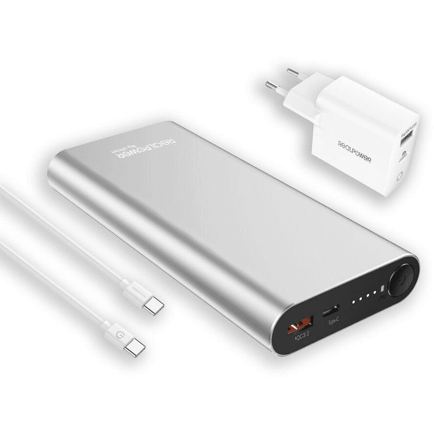 RealPower PB-20000PD Lítium-iónová (Li-Ion) 20000 mAh hliník