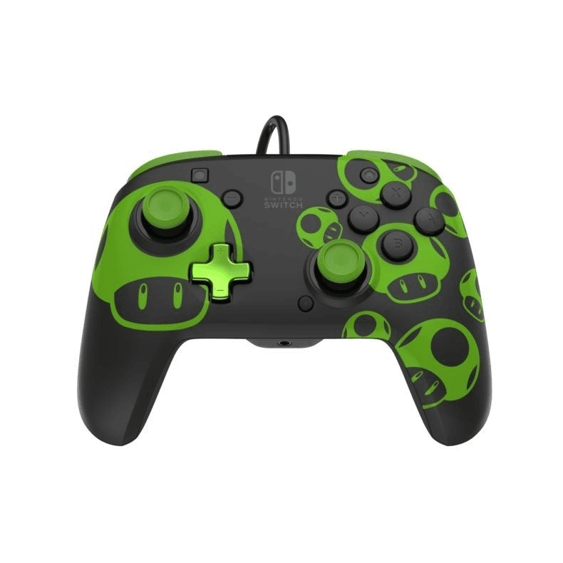 PDP REMATCH: 1-Up Glow in the Dark Čierna, Zelená USB Gamepad Analógový/digitálny Nintendo Switch, Nintendo Switch OLED