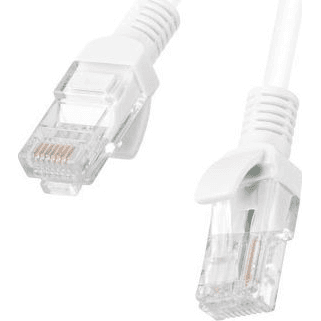 Patch kábel Lanberg U/UTP 5e RJ45 / RJ45 0,5 m biely