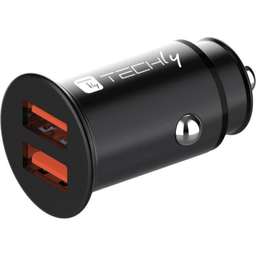 Techly IUSB2-CAR5-AA36W nabíjačka na PDA a mobilné telefóny Univerzálne Čierna Zapaľovač Rýchle nabíjanie Auto