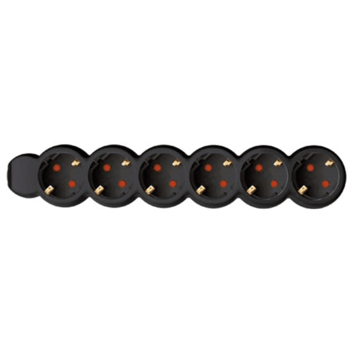 Rozvodná skrinka Home NV 6/BK, 1,5 m, kábel H05VV-F 3G1,0 mm2, prevedenie