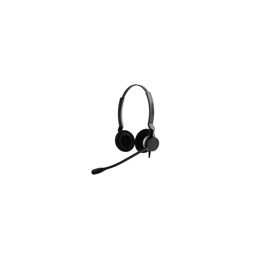 Jabra Biz 2300 Duo Slúchadlá s mikrofónom Kábel Pres hlavu Kancelária / call centrum Bluetooth Čierna