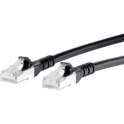 Patchcord S/FTP 6a Metz Connect 1 m čierny