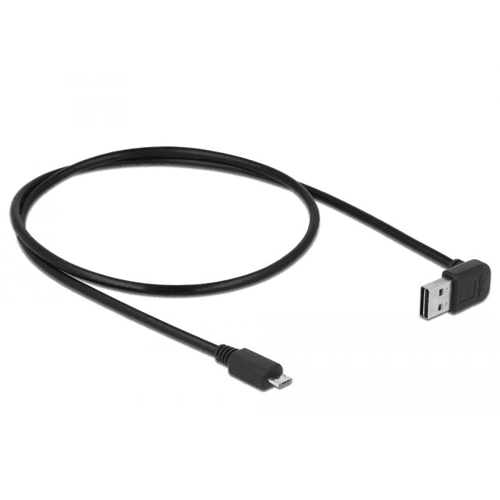 USB 2.0 kábel typ A na USB 2.0 typ micro-B, zahnutý, 50cm, Delock 85203