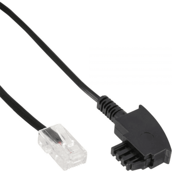 InLine 18501 telefónny kábel 1 m Čierna