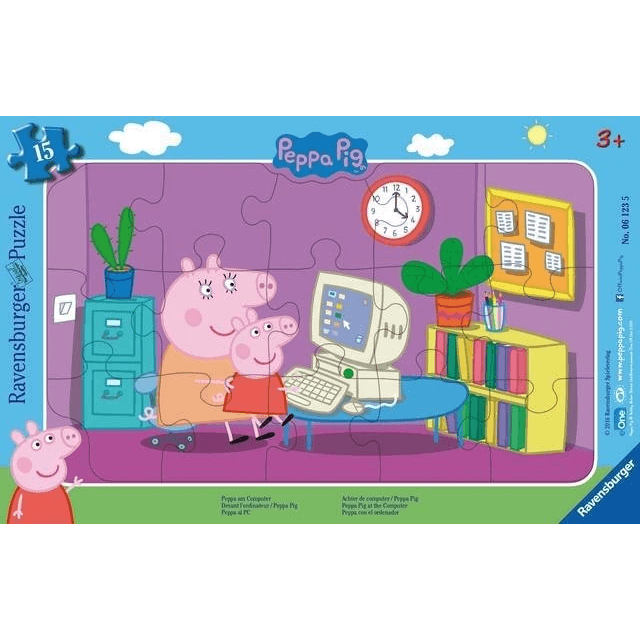 PUZZLE V RÁMČEKU 15 PRASIATKO PEPPA, RAVENSBURGER