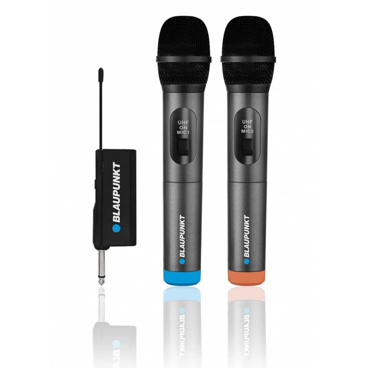 Bezdrôtový mikrofón na karaoke Blaupunkt UHF WM60UDB, čierny, 2 kusy