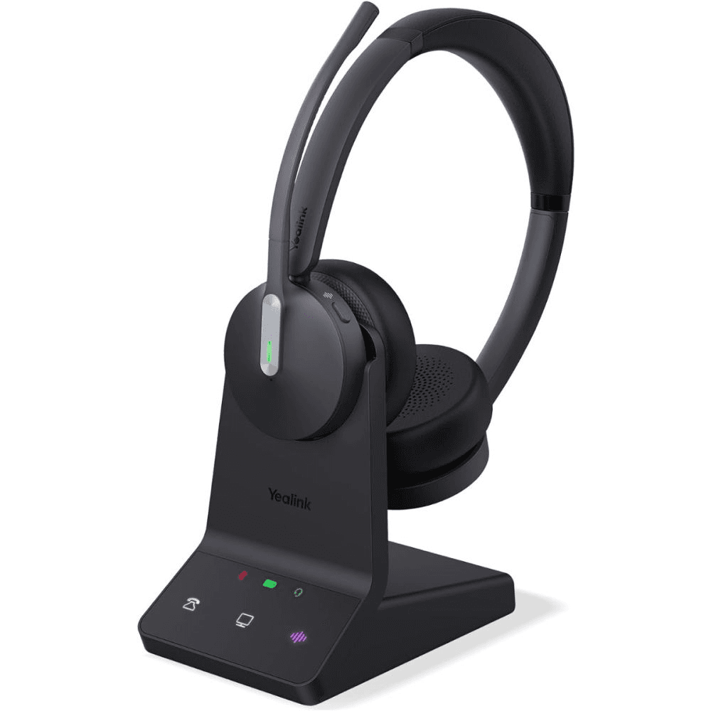 Yealink WH64 Dual UC Slúchadlá s mikrofónom Bezdrôtový Pres hlavu Kancelária / call centrum Micro-USB Bluetooth Čierna