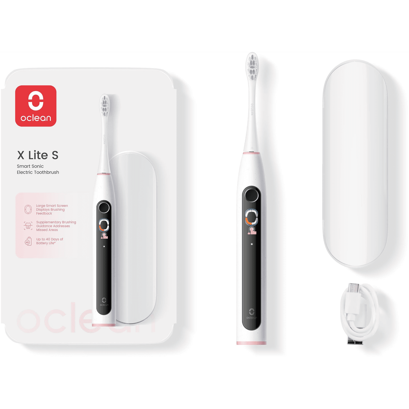 Sonická zubná kefka Oclean X Lite S šedá s puzdrom 5 programov 72000