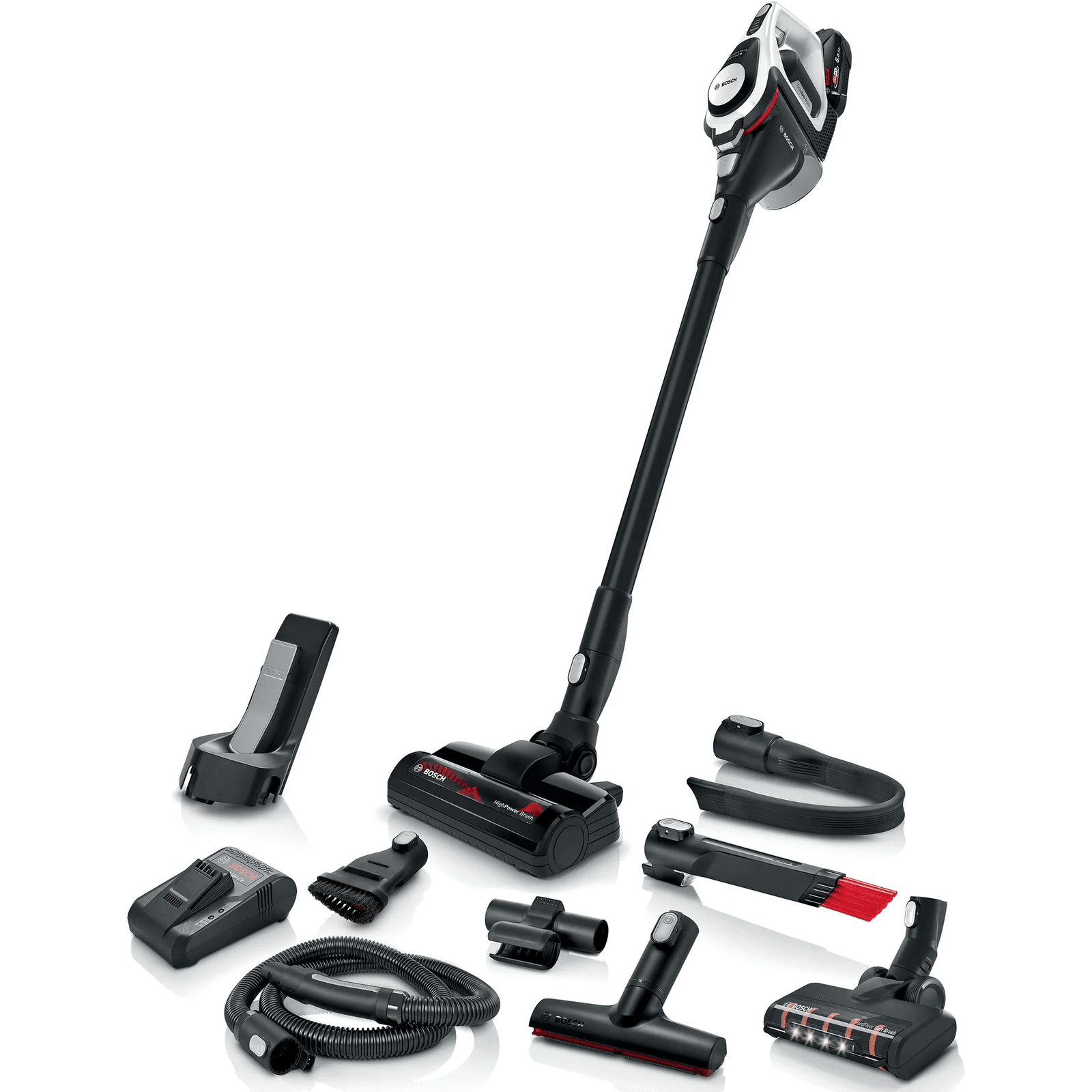 Bosch Serie 8 BSS825ALL tyčový vysávač a elektrická metla Batérie Suchý Bezvreckové Čierna, Biela 5 Ah