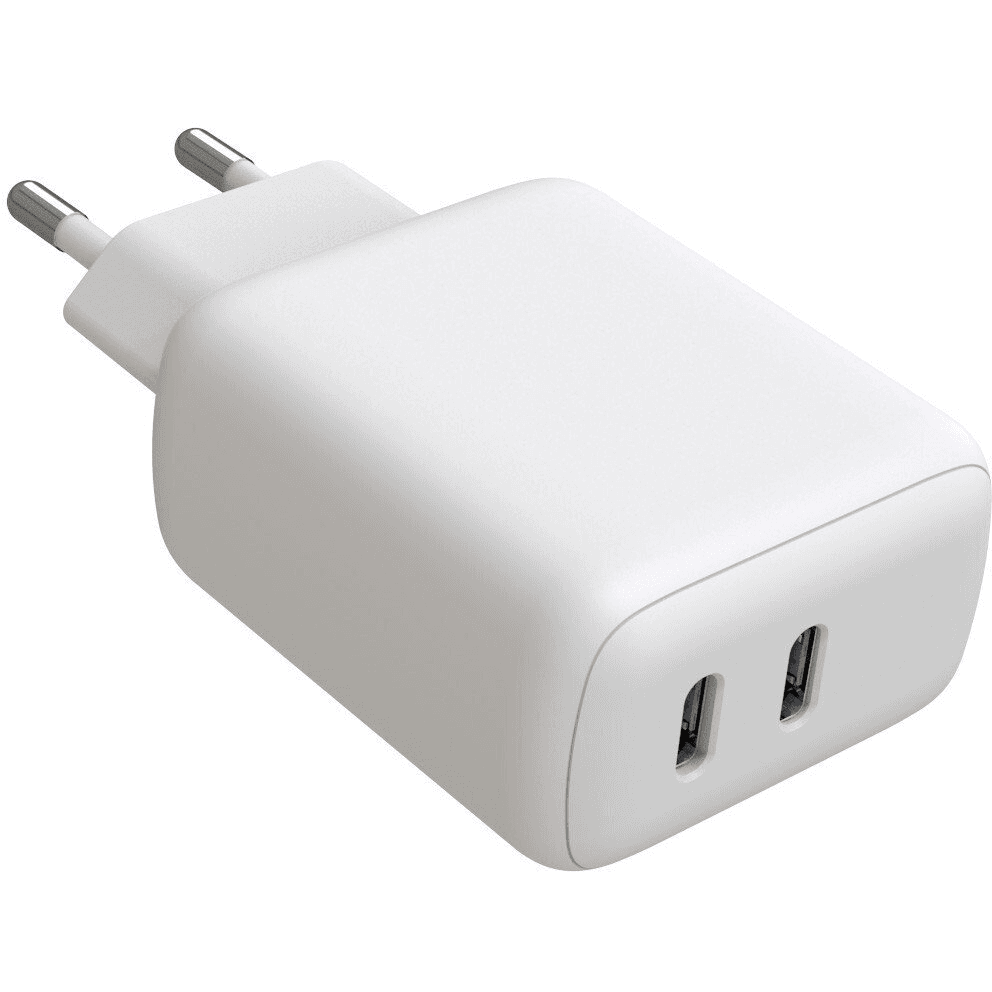 Techly IPW-USB-2C35W nabíjačka na PDA a mobilné telefóny Laptop, Smartfón, Tablet Biela AC Rýchle nabíjanie Vnútorný
