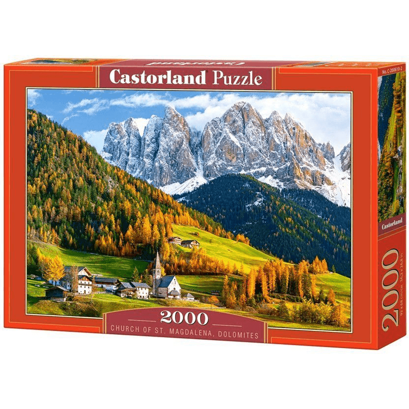 Castorland Church of St. Magdalena, Dolomites 2000 pcs Puzzle 2000 kusov Krajinka