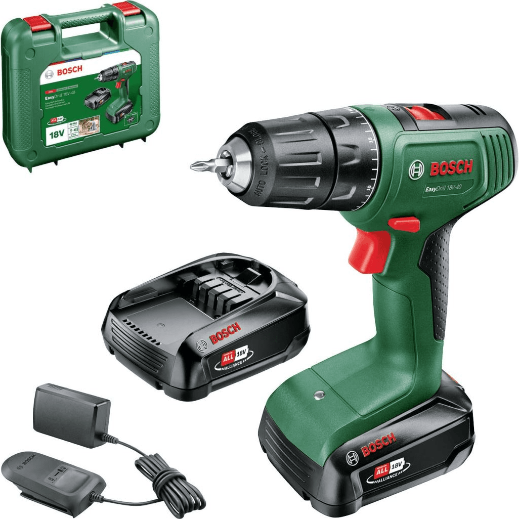 Bosch Easy Drill 18V-40 1630 ot/min Rýchloupínanie 1,3 kg Čierna, Zelená