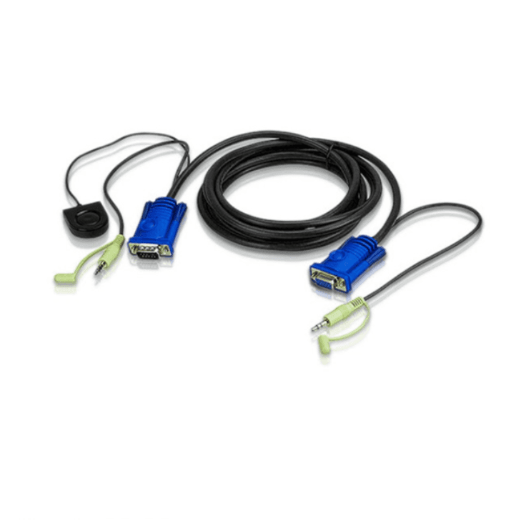 ATEN 2L-5203B adaptér na video kábel 3 m VGA (D-Sub) + 3.5mm Čierna