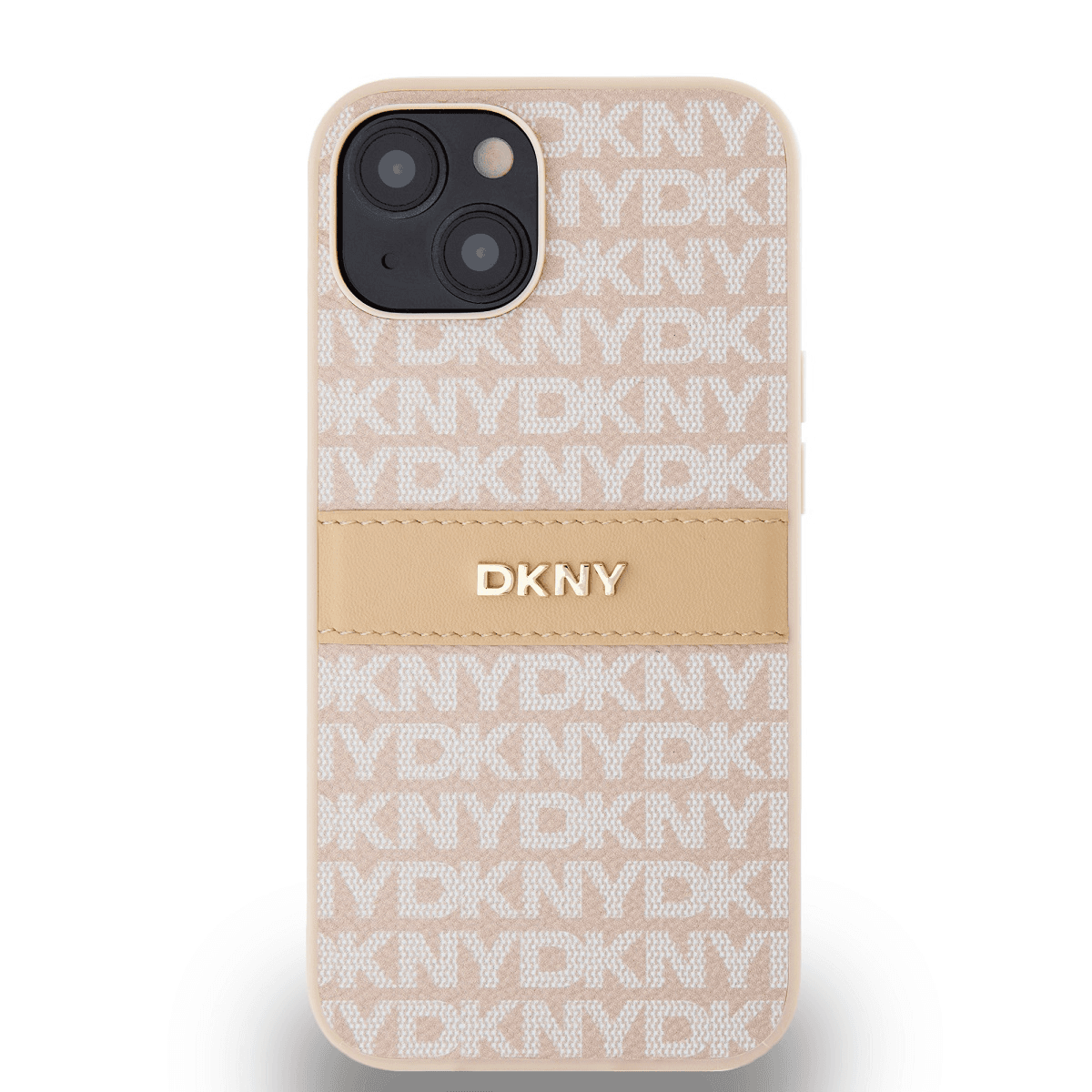 Zadný Kryt DKNY pre Apple iPhone 15/14/13 Leather Mono Stripe ružový