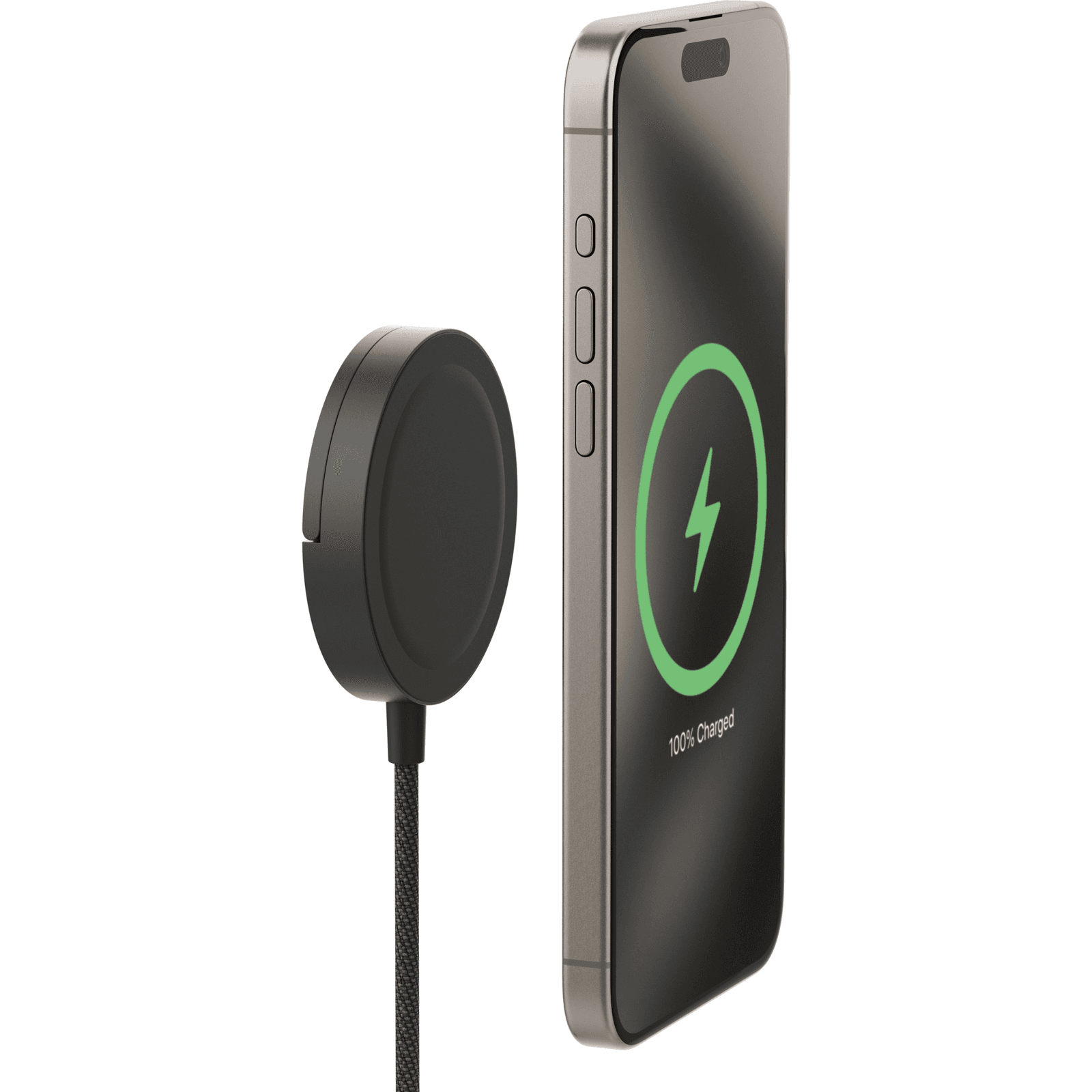 mophie Qi2 Magnetic Charger Smartfón Čierna USB Bezdrôtové nabíjanie Rýchle nabíjanie Vnútorný