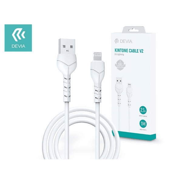 Kábel Devia USB - Apple Lightning 1 m biely
