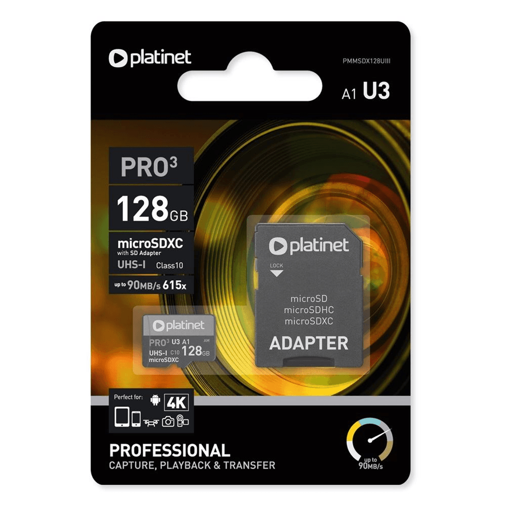 Pamäťová karta microSDXC Platinet 128GB A1 U3 UHS-I