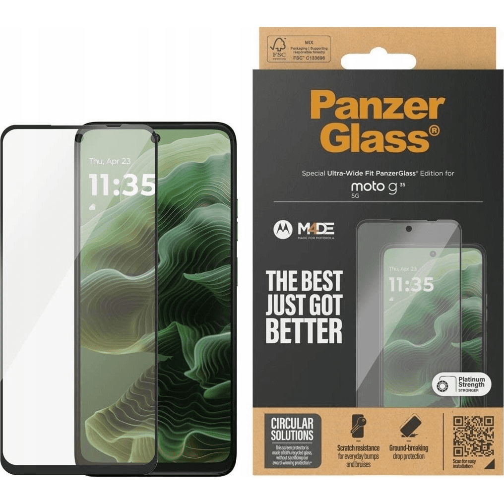 PanzerGlass 6596 chránič obrazovky a chrbta mobilného telefónu Číra ochranná fólia na displej Motorola 1 kusov