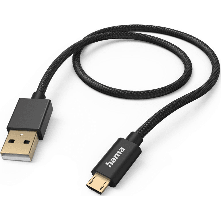 Hama Fabric USB kábel USB 2.0 1,5 m USB A Micro-USB B Čierna