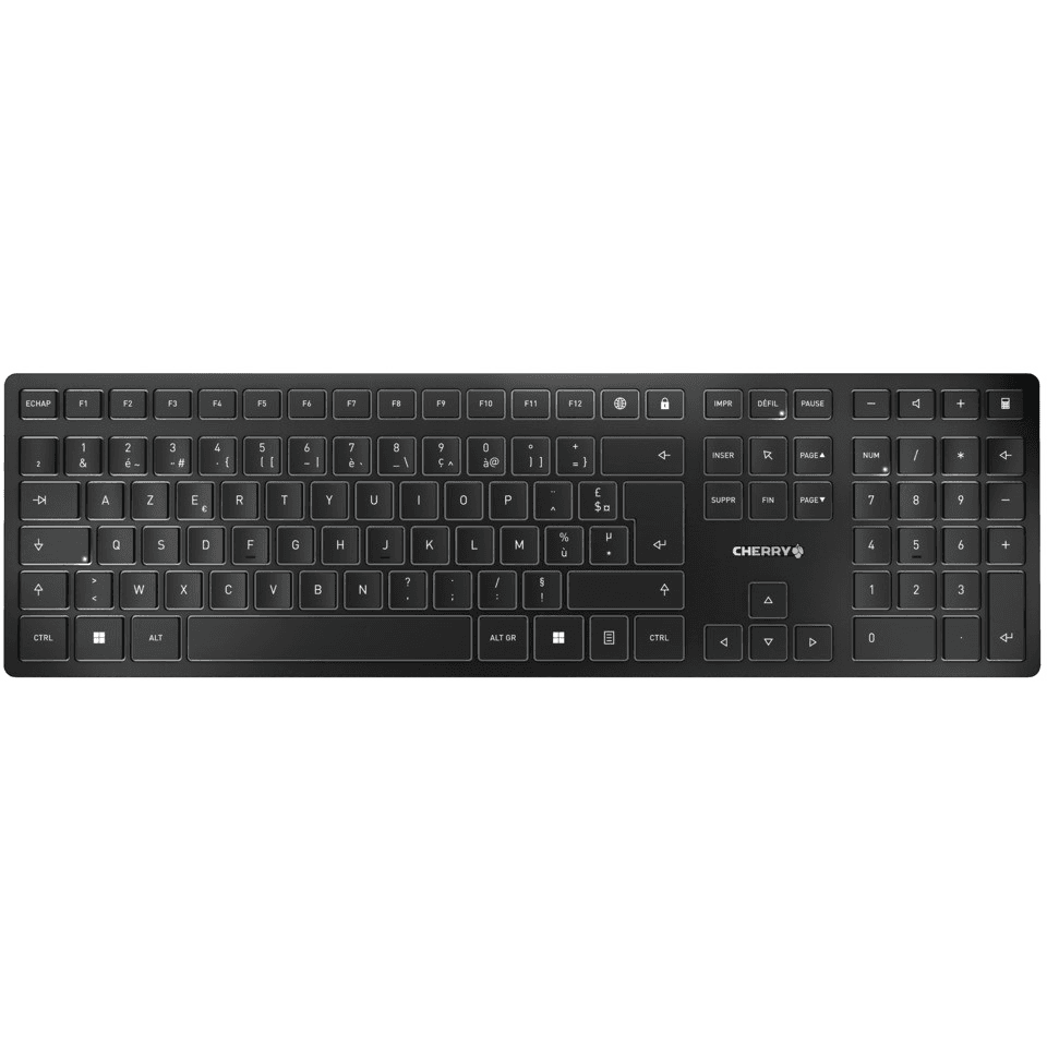 CHERRY KW 9100 SLIM klávesnica Univerzálne RF Wireless + Bluetooth AZERTY Francúzsky Čierna