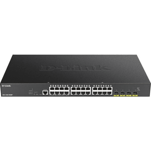 D-LINK 28-portový inteligentný PoE+ prepínač 4x 10G