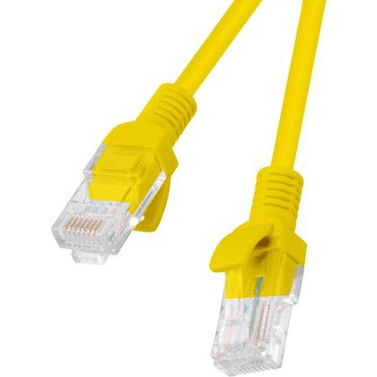Patchcord Lanberg U/UTP 5e RJ45 / RJ45 0,25 m žltý