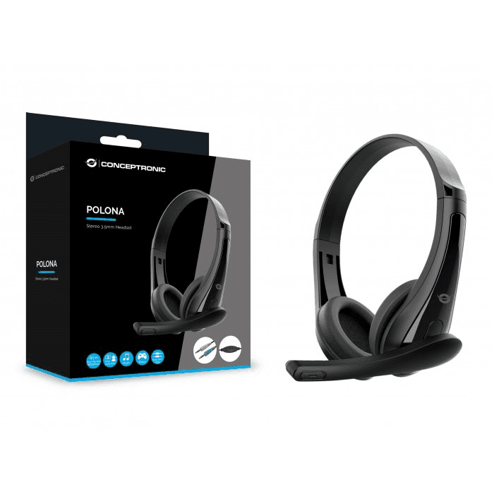 Conceptronic POLONA06B3T slúchadlo / náhlavná súprava Slúchadlá s mikrofónom Kábel Pres hlavu Hovor / hudba Čierna