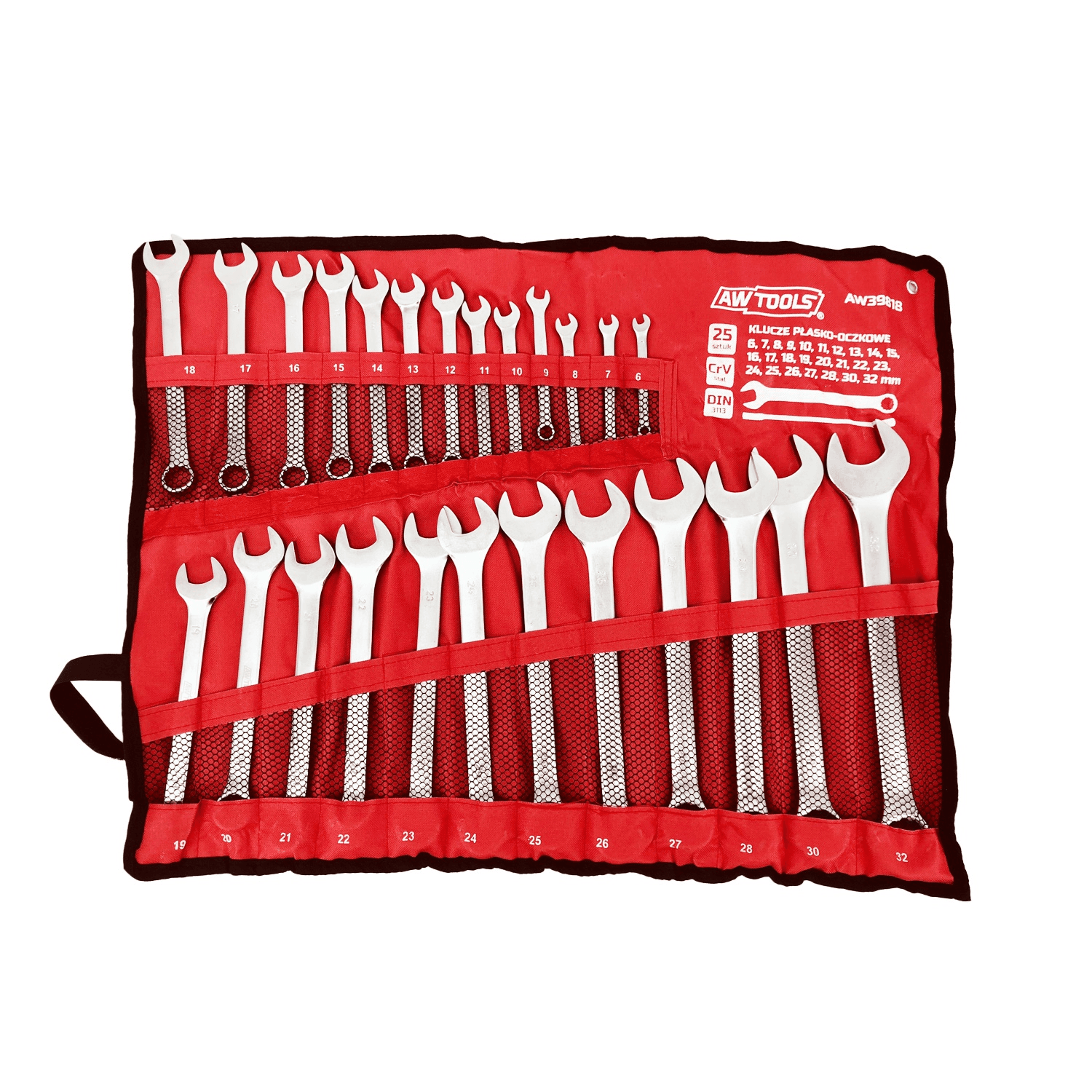 AWTOOLS KĽÚČ KOMPLET OČKO-PLOCHÁ 25ks /6mm-32mm/MATNÁ