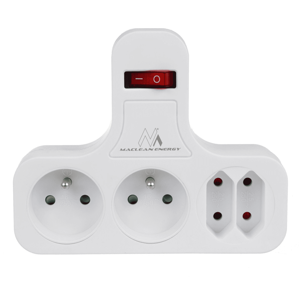Zásuvka Elektrický rozbočovač Maclean biela
